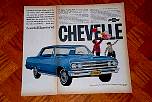 1965  Chevy Chevrolet  Vintage Old Car Ad  Advertisement For Sale