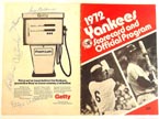 1972 Yankees Program For Sale Signed
